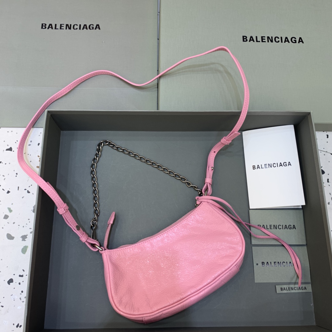 Balenciaga Le Cagole Mini Bag With Chain Shoulder Bag Pink